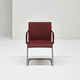 sedia visitatore contemporanea / da interno / in pelle / con supporto in metallo