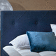 testiera per letto matrimoniale / contemporanea / in tessuto / blu