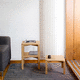 tavolino basso contemporaneo / in rovere / con supporto in legno / rettangolare