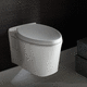 WC sospeso / in ceramica / ovale / moderno