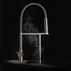 miscelatore doppio comando per acqua frizzante / da appoggio / in metallo cromato / in acciaio inox