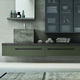 mobile lavabo a muro / in legno / moderno / con cassetti