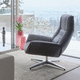 poltrona relax contemporanea / in pelle / in acciaio / con poggiapiedi