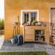 credenza moderna / in teak / in acciaio inossidabile / da giardino