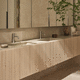 mobile lavabo doppio / sospeso / in legno / in ceramica