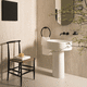 lavabo autoportante / in ceramica / ovale / senza foro