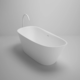 vasca da bagno ovale / ad isola / in ceramica / bianca