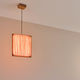 lampada a sospensione / in seta / in rovere / moderna