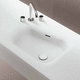 lavabo integrato / in Corian® / con piano integrato / trapezoidale