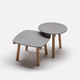 tavolo d'appoggio contemporaneo / in pietra / in ceramica / con supporto in legno