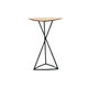 tavolo alto contemporaneo / in teak / in acciaio inossidabile / triangolare