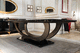 tavolo da pranzo Art Deco / in legno massiccio / in ebano di macassar / con supporto in legno