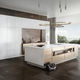 cucina contemporanea / in legno / con isola / senza maniglie