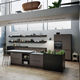 cucina contemporanea / in legno laccato / impiallacciata in legno / con isola
