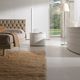 comodino contemporaneo / in legno laccato / con supporto in legno laccato / ovale