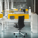 sedia da ufficio contemporanea / da interno / in pelle / con supporto in metallo