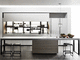 cucina contemporanea / in vetro laccato / in laminato / con isola