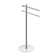 portasalviette a 2 barre / da terra / in ottone cromato