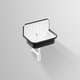 lavabo per lavanderia sospeso / in acciaio vetrificato