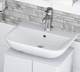 lavabo sospeso / in ceramica / rettangolare / contemporaneo