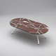 tavolino basso contemporaneo / in legno / in marmo / con supporto in metallo