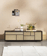 credenza design scandinavo / in rovere / impiallacciata in legno / in MDF