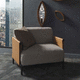 poltrona design / in pelle / in metallo / per cuscini