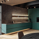 cucina contemporanea / in acciaio / in laminato / in legno