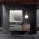 mobile lavabo a muro / in vetro / in Corian® / moderno