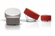 pouf contemporaneo / in espanso / tondo / con rotelle