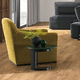 tavolo d'appoggio contemporaneo / in legno laccato / in marmo / con supporto in metallo