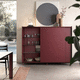 credenza alta / contemporanea / in legno laccato / in vetro