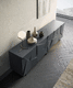 credenza moderna / in metallo / in legno laccato opaco / modulabile