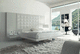letto matrimoniale / contemporaneo / con comodini / in pelle