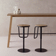 sgabello da bar contemporaneo / in legno / con supporto in acciaio / con base centrale
