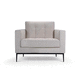 poltrona contemporanea / in tessuto / bianca / beige