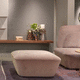 pouf contemporaneo / in velluto / quadrato / grigio