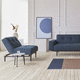 chauffeuse contemporanea / in tessuto / in pelle / in legno