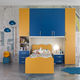 cameretta blu per bambini / gialla / in legno laccato / per bimbo