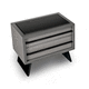 comodino contemporaneo / in legno / con supporto in metallo / rettangolare