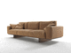 divano contemporaneo / in pelle / marrone / in legno massiccio