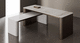 tavolo moderno / impiallacciato in legno / in pietra / con supporto in legno