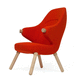 poltrona contemporanea / in pelle / in tessuto / in rovere