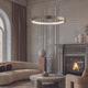 lampada a sospensione / in metallo / in cristallo / in rovere