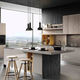 cucina contemporanea / in laminato / con isola / con impugnature
