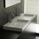 lavabo da appoggio / in ceramica / doppio / rettangolare