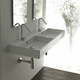 lavabo sospeso / in ceramica / doppio / rettangolare