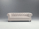 divano chesterfield / in tessuto / grigio / 3 posti