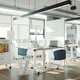 tavolo per corsi di formazione moderno / in laminato / in alluminio / con supporto in alluminio