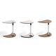 tavolo d'appoggio contemporaneo / in legno / in vetro / a mezzaluna